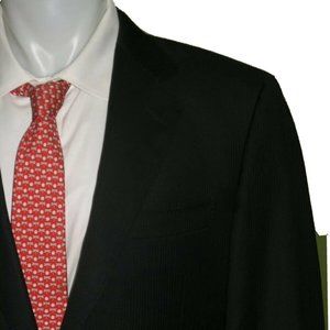 Canali Super 120 13220 Navy Blue Striped Two Button Suit 42L